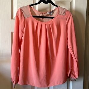 Color block salmon and coral blouse​​​​​